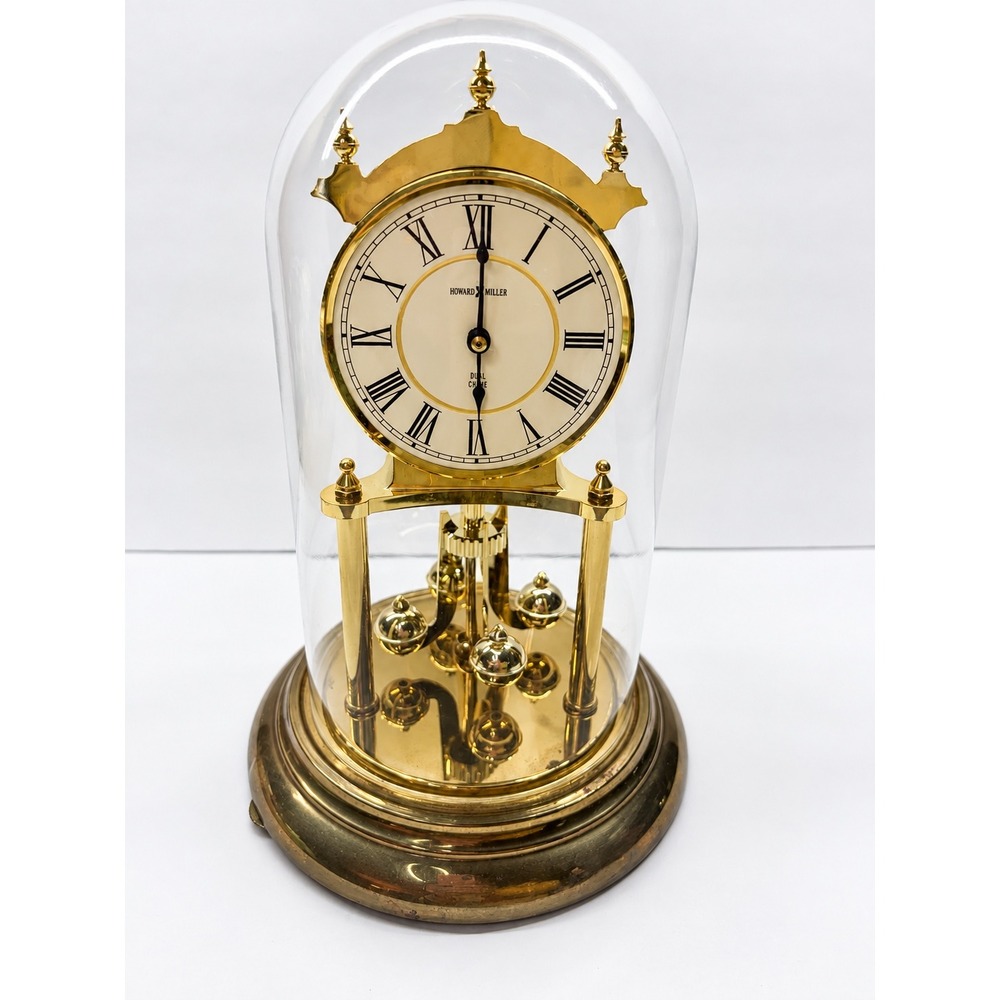 Howard Miller Dual Chime Anniversary Clock Gold Tone Dome Grandmillennial Decor